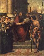 Sebastiano del Piombo, St.John Chrysosbtom with Saints Catherine, Mary Magdalene,and lucia,and john the Evangelish,John the Baptist and Theodore